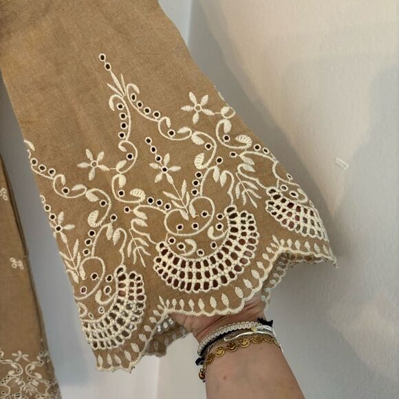 Sundance Women Royal beauty bell sleeve eyelet 3/4 sleeve dress 100% cotton sz 6 - Picture 8 of 12